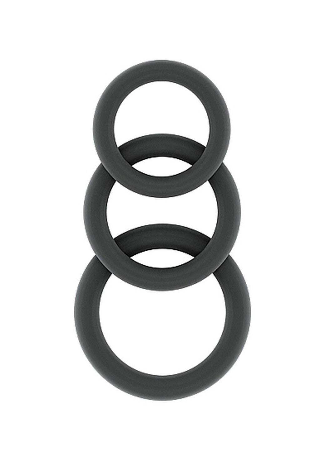No25 Penis Ring Set Silicone Waterproof Gray Multiple Sizes