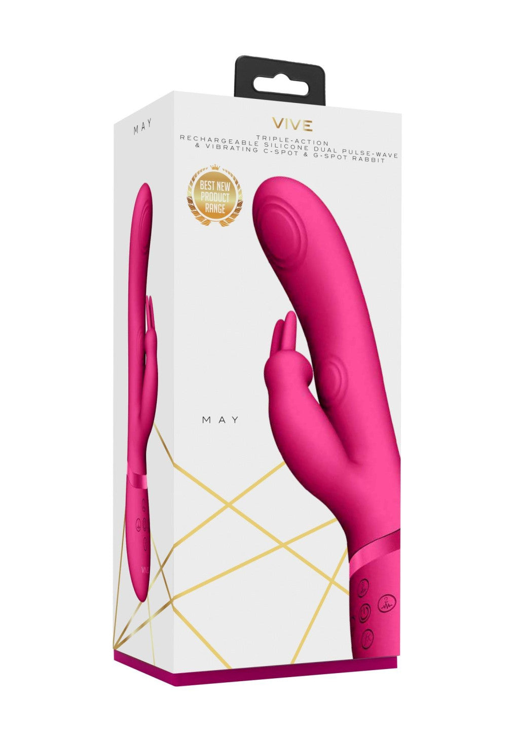 May Vibrator Pulse Wave G-spot Rabbit Style 22 Cm Pink
