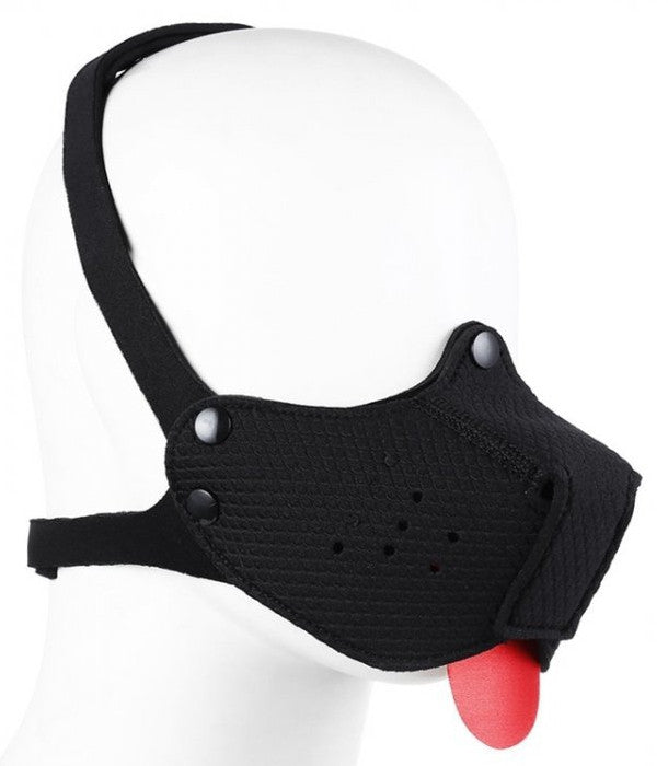 Neoprene Puppy Black – Premium Black Muzzle With Tongue