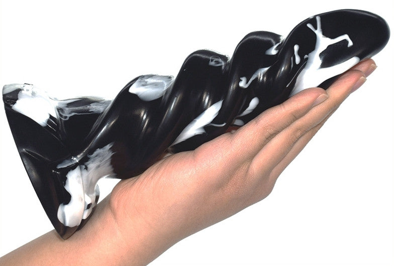 Gimli - Premium Black And White Anal Plug 19 X 5.5 Cm