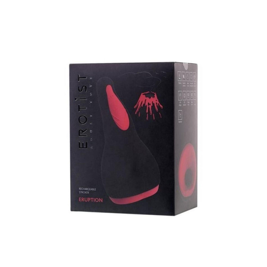 Erotist Eruption Charger-friendly Masturbator (silicone Black 18.5 Cm)