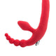 Silicone Vibrating Double Stimulation Strapon 35 Cm Red-black