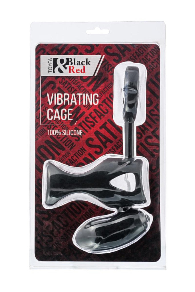 Black&red Penis Ring Vibrating Clitoral Stimulator 14.5 Cm Black