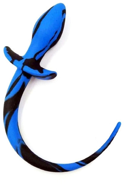 Premium Silicone Dog Tail Plug - Black-blue 7.5 X 3.1 Cm