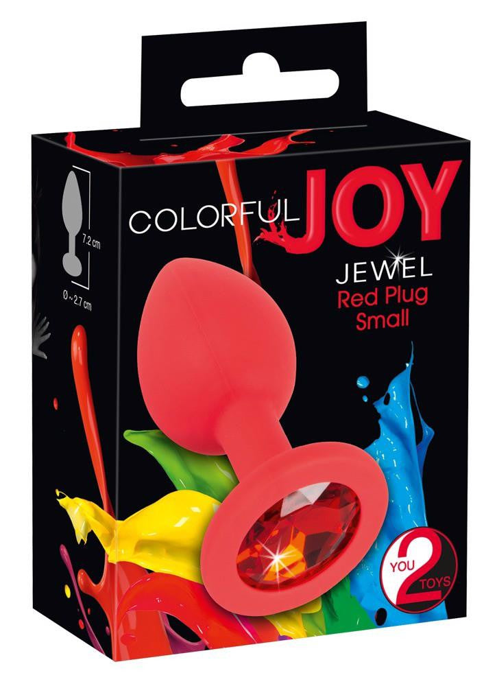 Anal Plug Jeweled Silicone-pu Coated 7.2 Cm Red