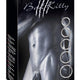 Bad Kitty Penis And Testicle Ring Set 5 Pcs Steel 31-50 Mm Diameter Black