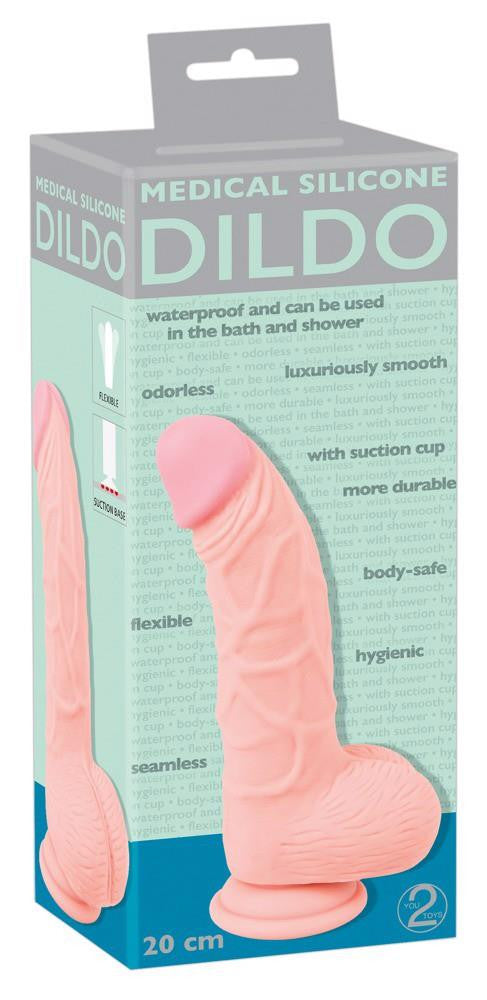 Dildo Realistic With Suction Cup 20 Cm Silicone