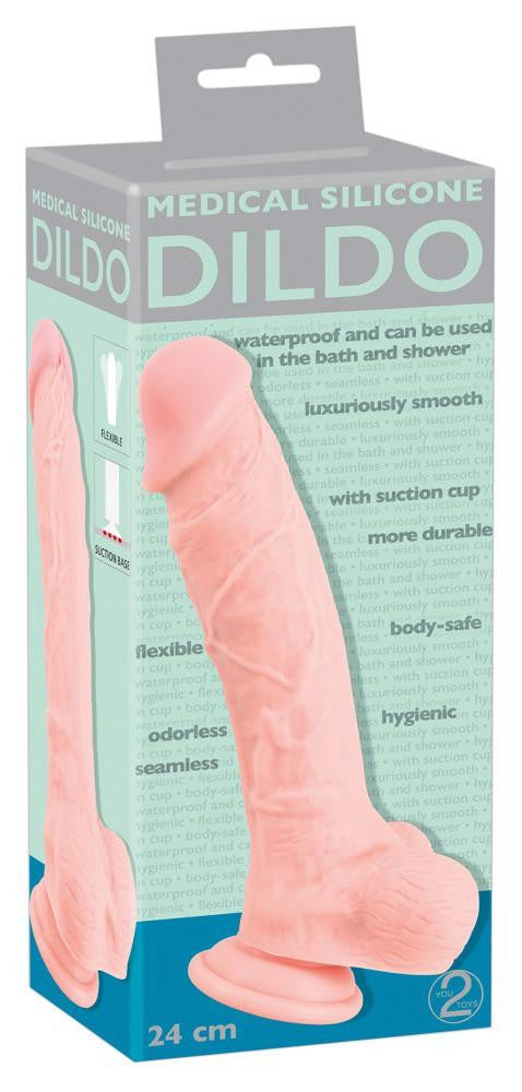 Silicone Dildo Realistic Tactile 24 Cm Black