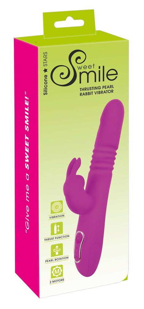 Sweet Smile Vibrator Thruster Rotating 10 Modes 26 Cm Black