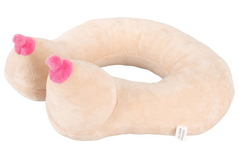 Neck Pillow For Travel Soft Plush With Chest Design In Humorous Style Black