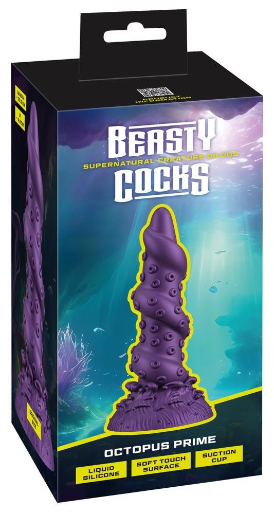 Beasty Cocks Dildo Stimulating Texture Suction Cup 20 Cm Metallic Color