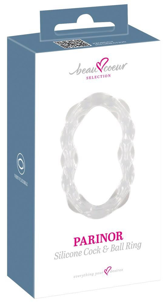 Beau Coeur Penis Ring Flexible Silicone 6.5 Cm Diameter Transparent