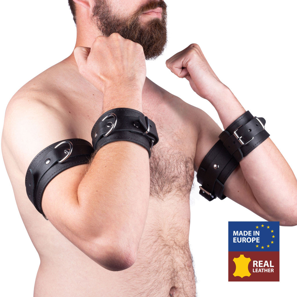 Leather Arm And Forearm Bindings - For Premium Pleasure