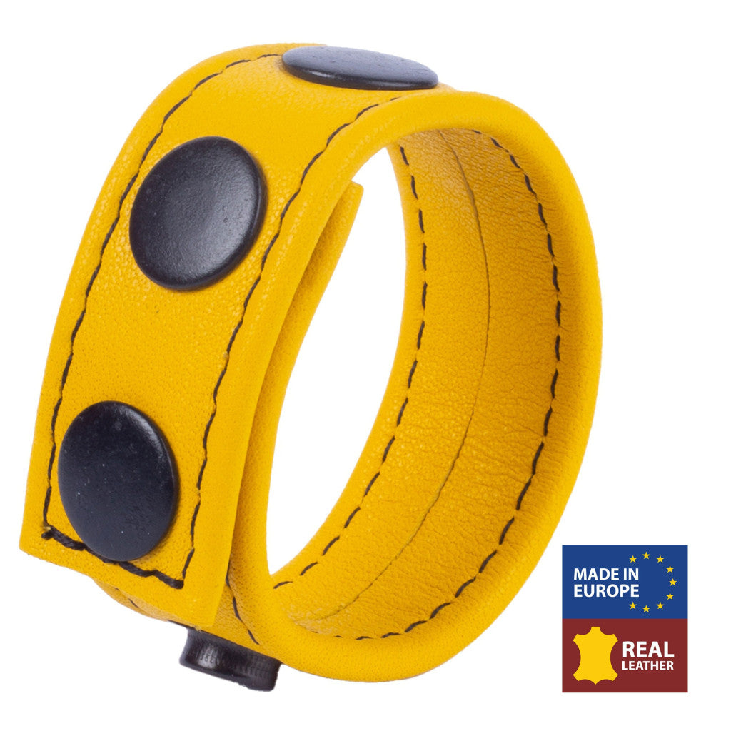 Cocky Yellow – Leather Penis Ring