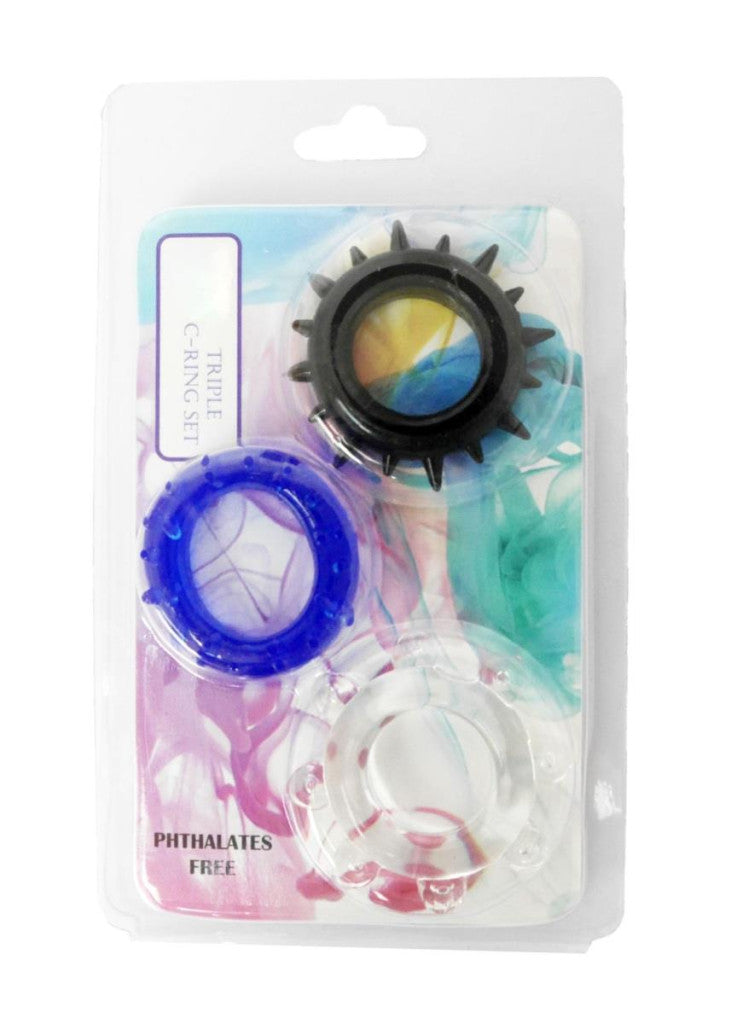 Penis Ring Set Silicone Stretchable Multi-size Colorful