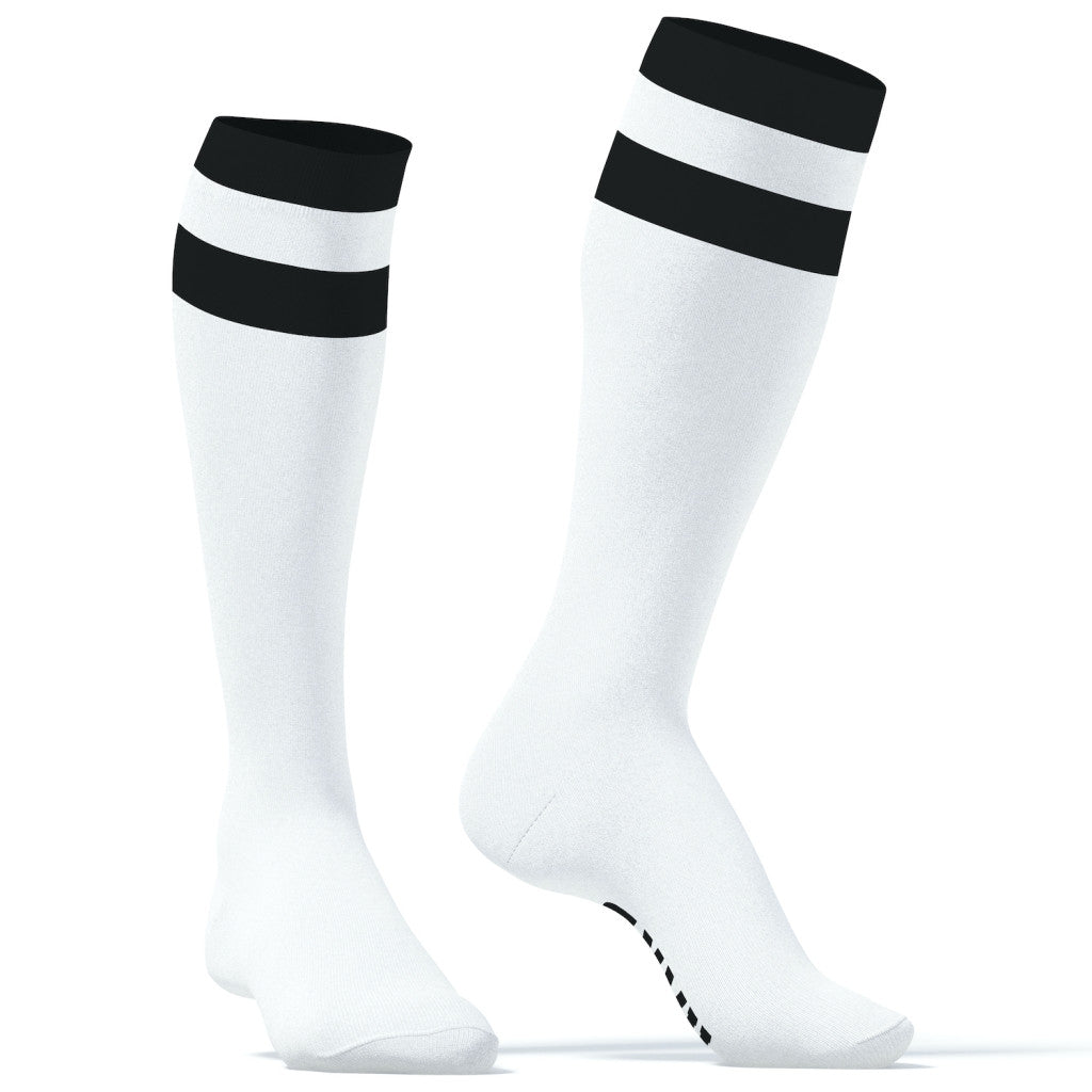 Hard Sneakxx – Premium High Socks In White And Black Combination