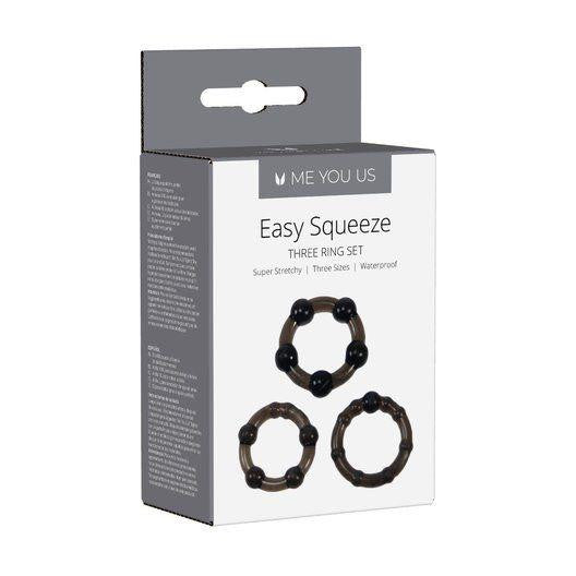 Me You Us Penis Ring Set Ultra Flexible Black 3 Sizes