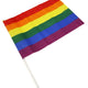 Rainbow Flag With Handle 30 X 43 Cm Polyester