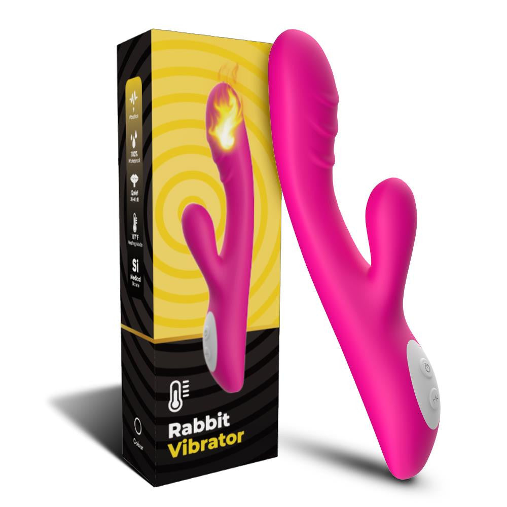 Vibrator With Intelligent Heating Double Stimulation Pink
