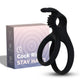 Tensy Penis Ring Flexible Double Ring Clitoral Stimulator Black 80x47x32 Mm