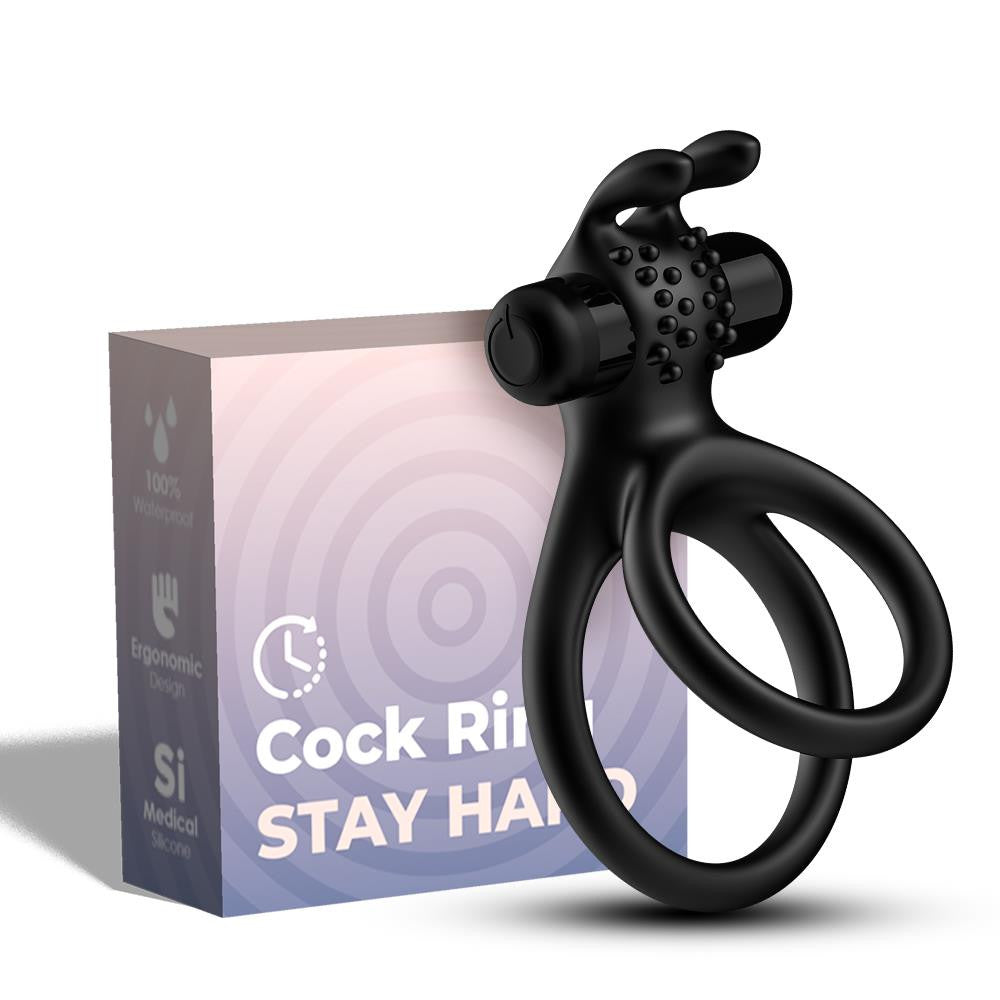 Traveler Penis Ring Vibrating Flexible Black 80x47x32mm