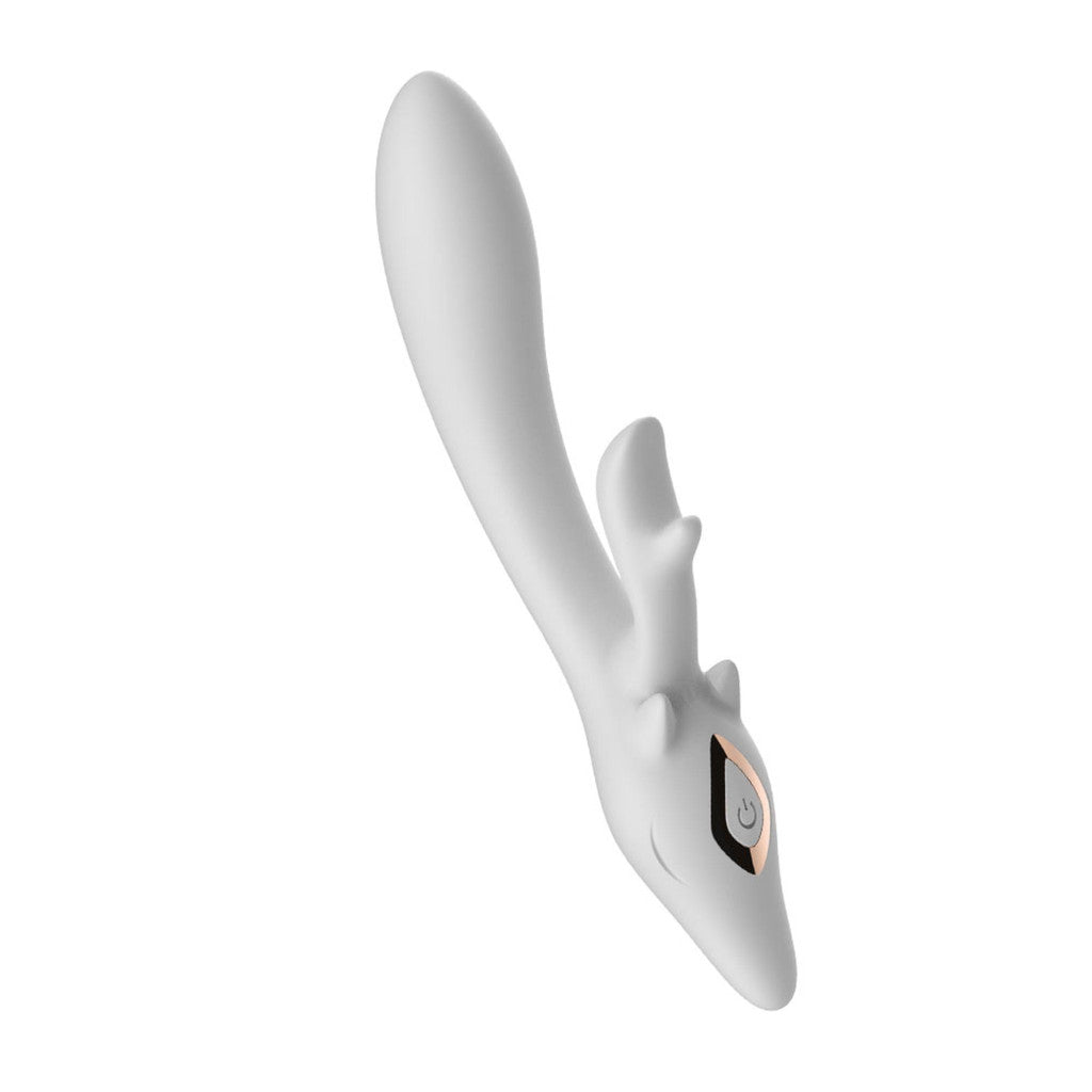 Vibrator Silicone G-spot Stimulator 10 Modes Waterproof White 22 Cm
