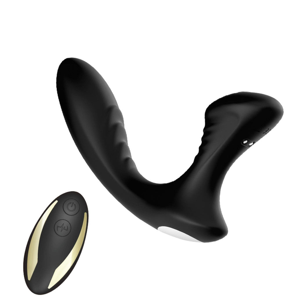 Prostate Stimulator With Remote Control 9 Vibration Levels Waterproof Black 150x35x93mm