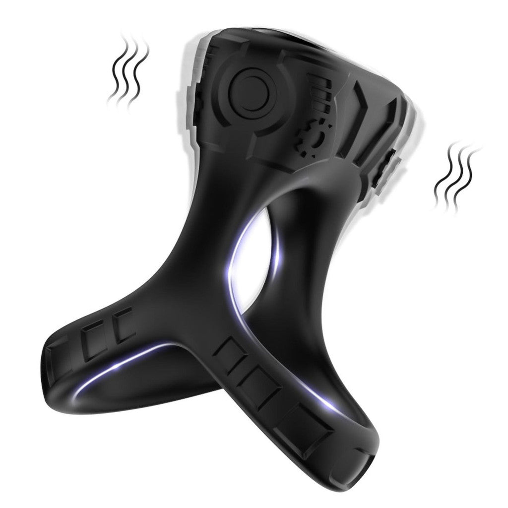 Mechay Penis Ring Vibrating 9 Vibration Modes Usb Charging Black