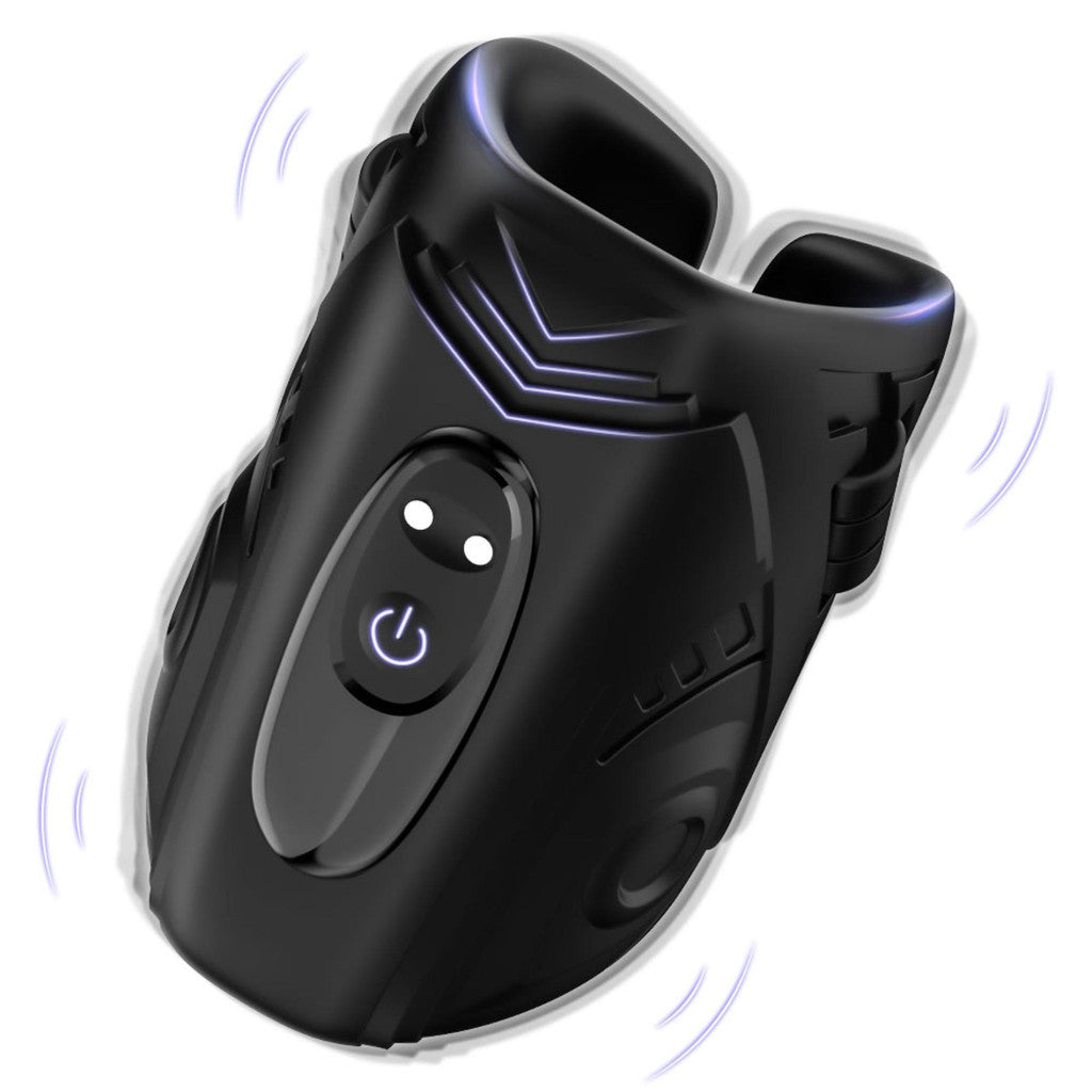 Mechwarrior Vibrating Handheld Masturbator 9 Levels Rechargeable Black