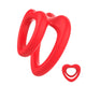 Double Penis Ring Red Silicone 5.8 Cm Double Stimulation