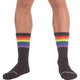 Pride Gym Black Socks With Rainbow Pattern