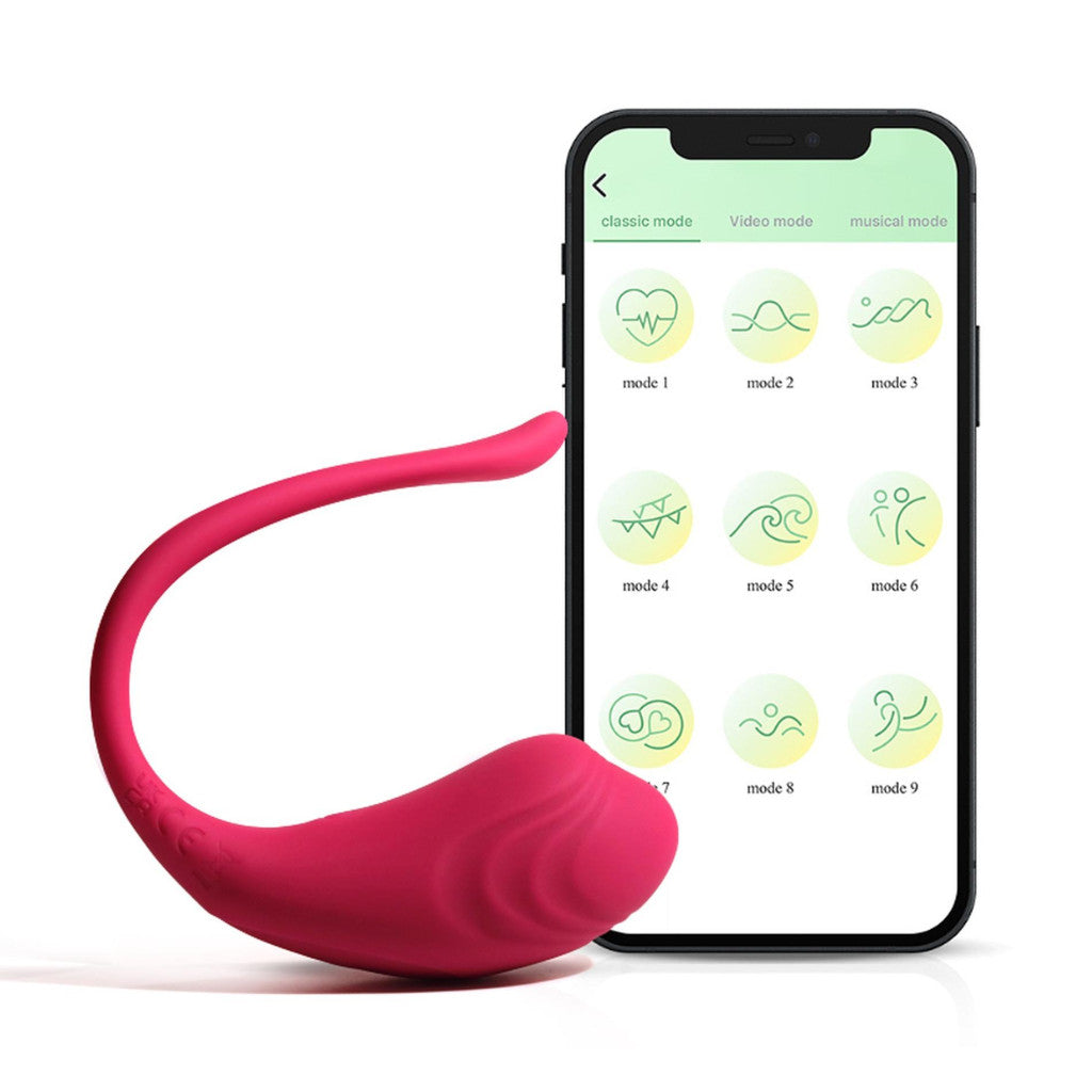 App Love Egg Vibrator 9 Modes Bluetooth Control 9.6 Cm Red