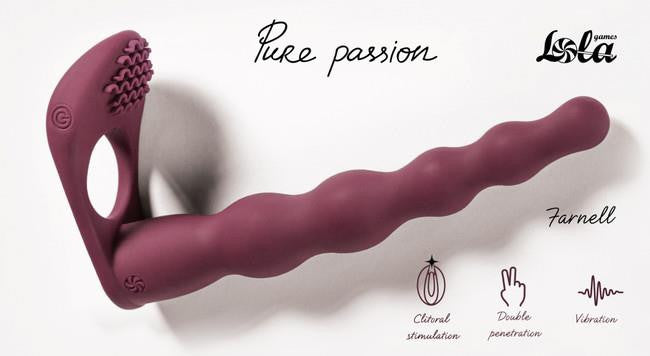 Strap-on Farnell Vibrator Double Penetration Vibrating Red 17 Cm
