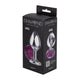 Anal Plug Metal Crystal Decoration Safety Base 11 Cm Purple
