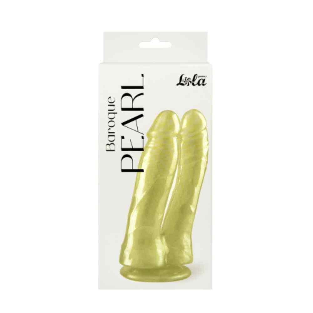 Dildo Dual Stimulation Pearl Effect Suction Cup 17.5 Cm White