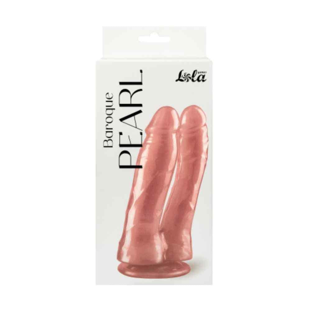 Dildo Double Stimulation Pearly Pink 17.5 Cm 16.5 Cm With Suction Cup