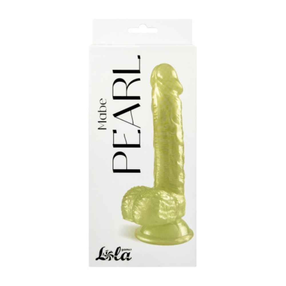 Dildo Realistic Pearl Effect Suction Cup 20.5 Cm White-gold