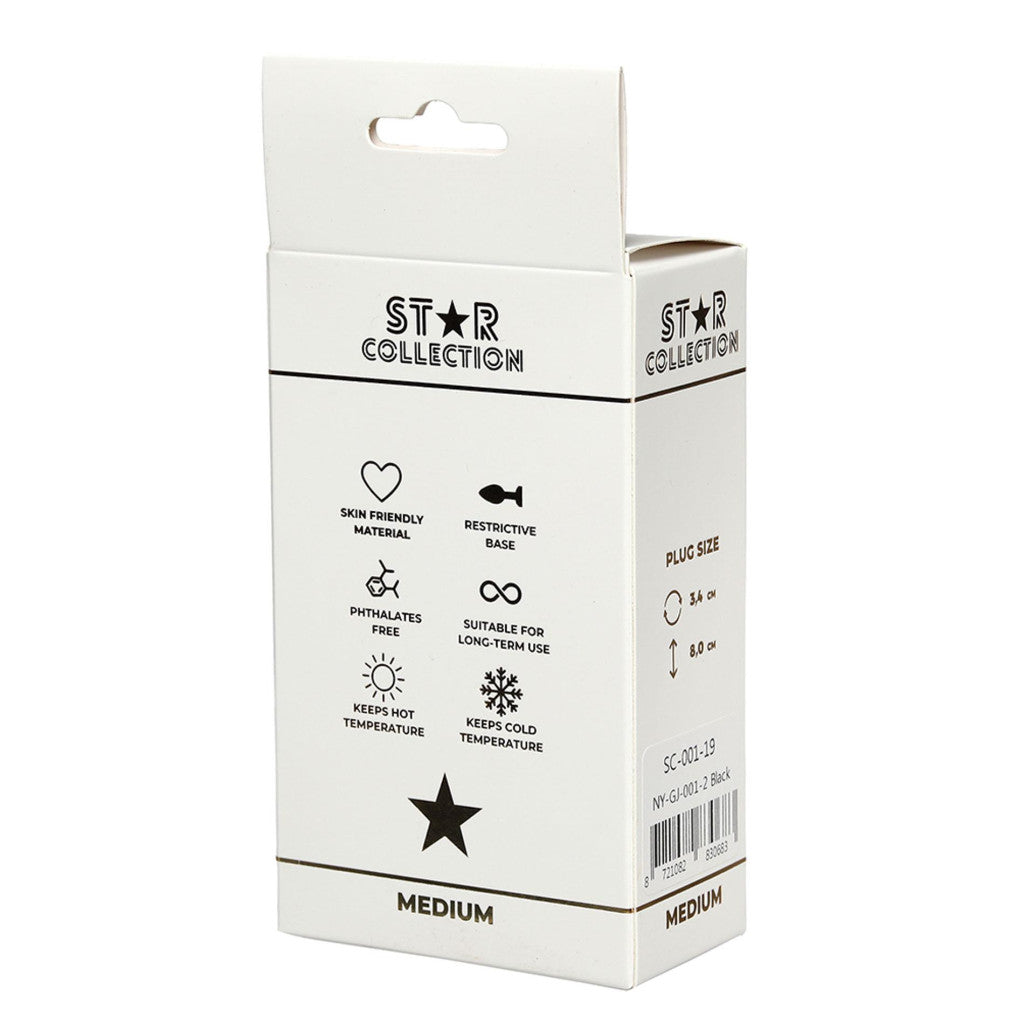 Star Collection Anal Plug Comfortable Use M Black-purple Stone