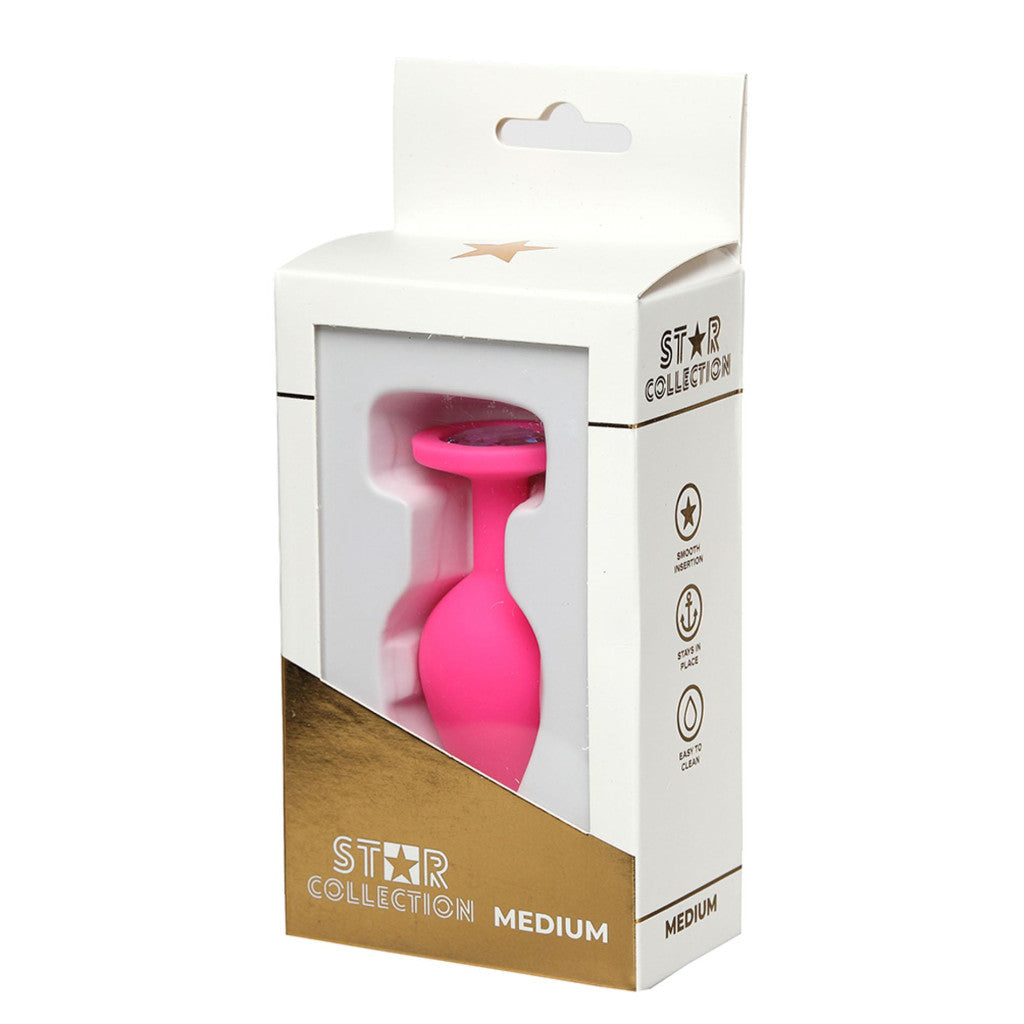 Star Collection Anal Plug Comfortable Use M Light Pink Stone