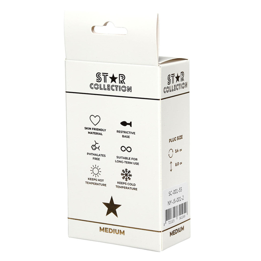 Star Collection Anal Plug Comfortable Medium Light Pink Stone