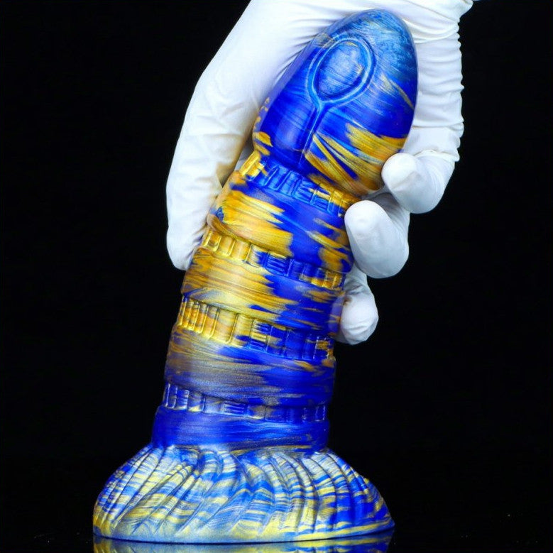 Torff Dildo - Premium Blue-gold Colored Silicone Toy 16cm