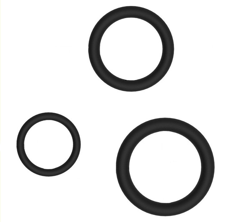 Set Of 3 Black Penis Rings