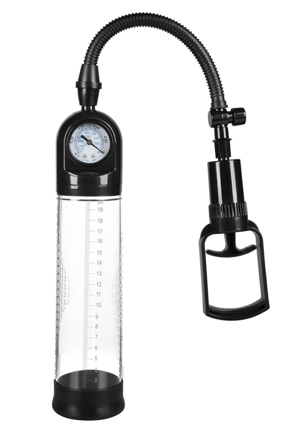 Powerpump Penis Pump Vacuum With Gauge Black Transparent