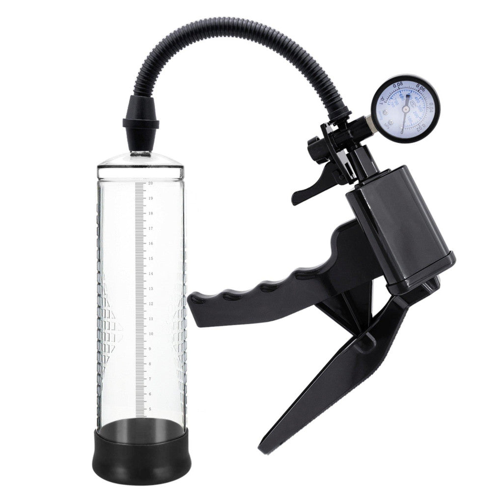 Powerpump Pro Penis Pump Vacuum With Pressure Gauge Transparent