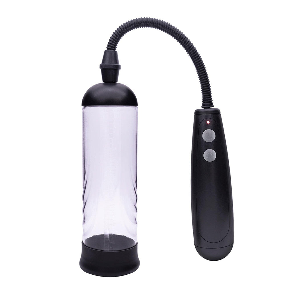 Suck Vacuum Penis Pump Adjustable Strength Remote Control Silicone Abs Black
