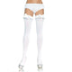 Leg Avenue – White Opaque Stockings With Bow Detail