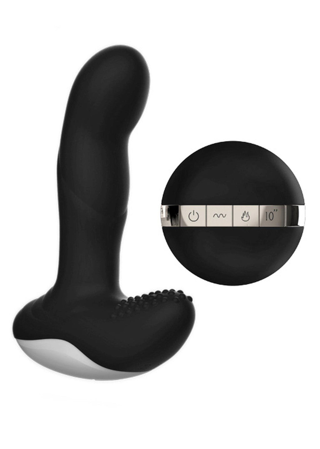 Sex Toy Vibrating Massager With Remote Control 7 Modes Heatable Black