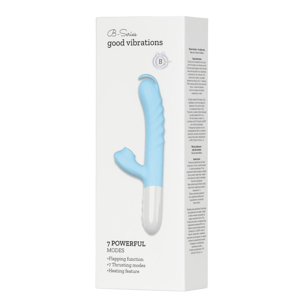 Sex Toy Vibrator 7 Vibrations 7 Thrusts Flapping Heatable 24.6 Cm Black