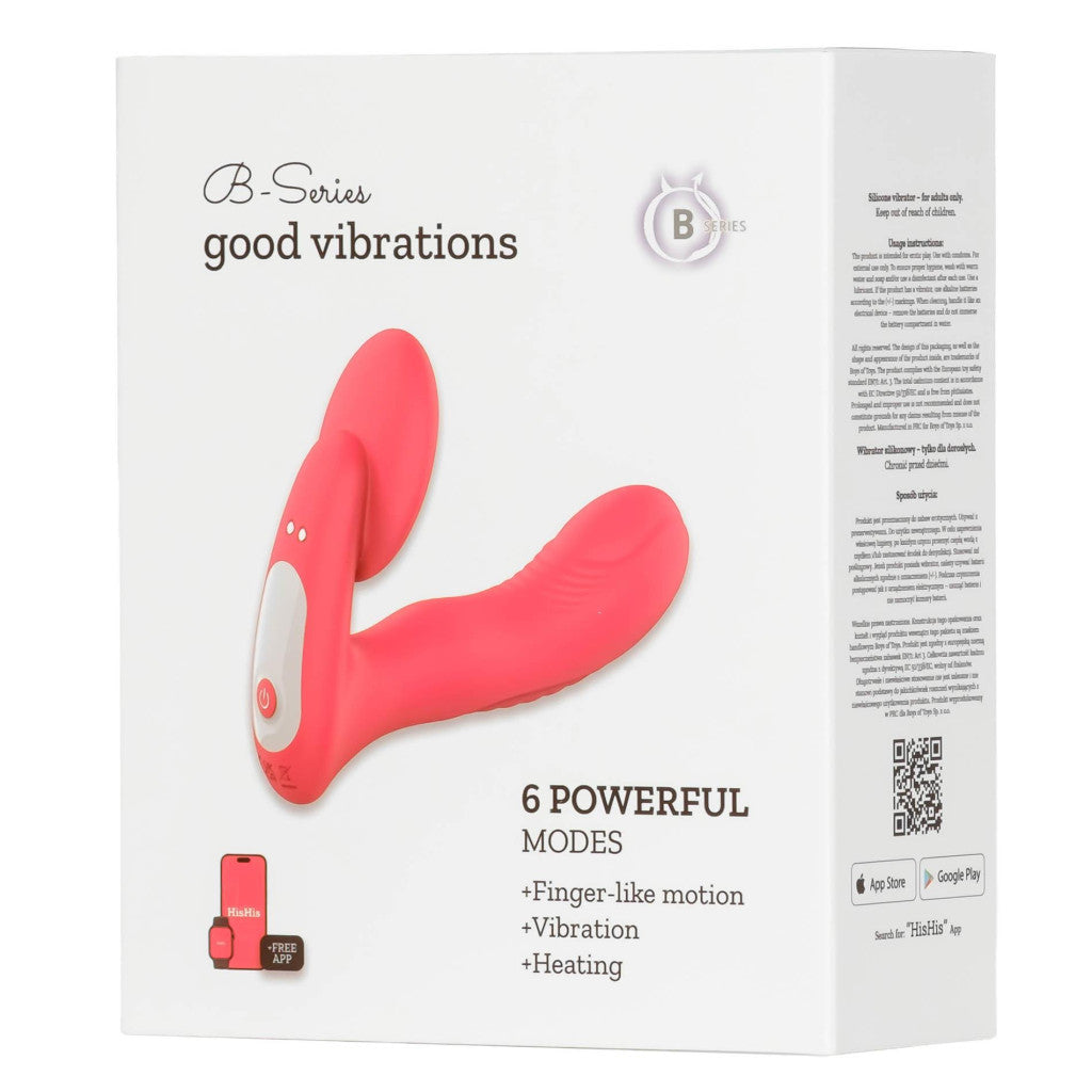 Sex Toy Vibrator 3 Speeds 6 Vibrations Finger Function Heater App Control 138 Mm Silicone