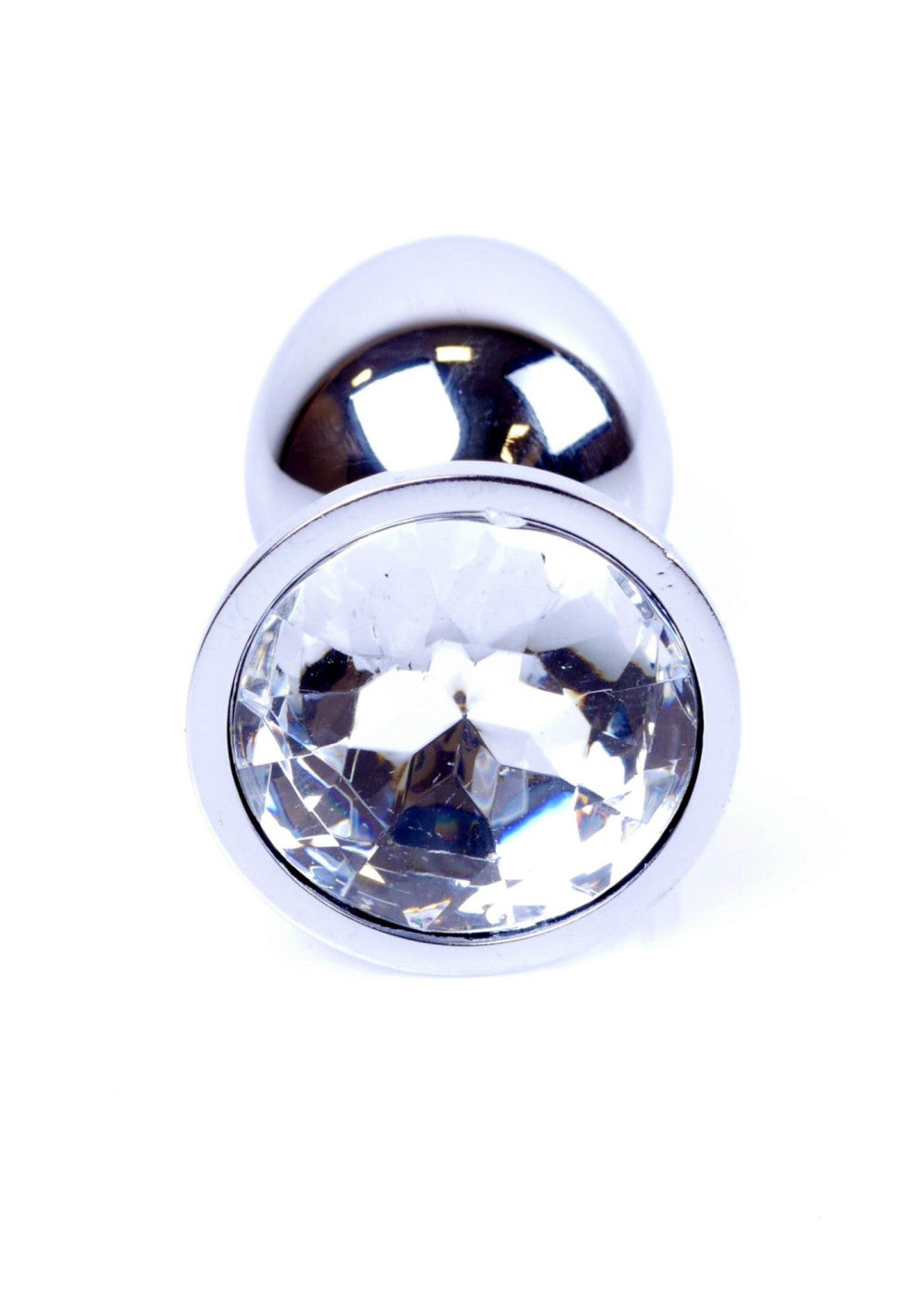 Anal Plug Silver Decorated Cooling And Heating 7 Cm Transparent